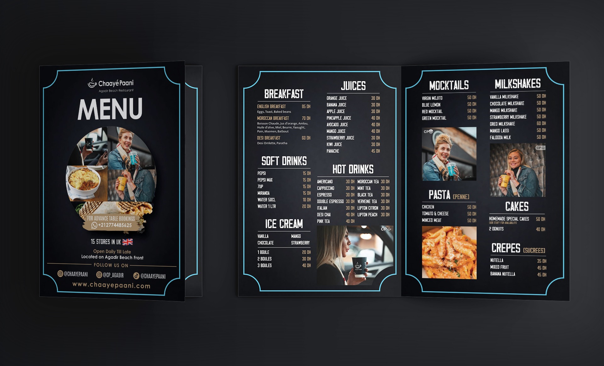 Bifold Folded Menu
