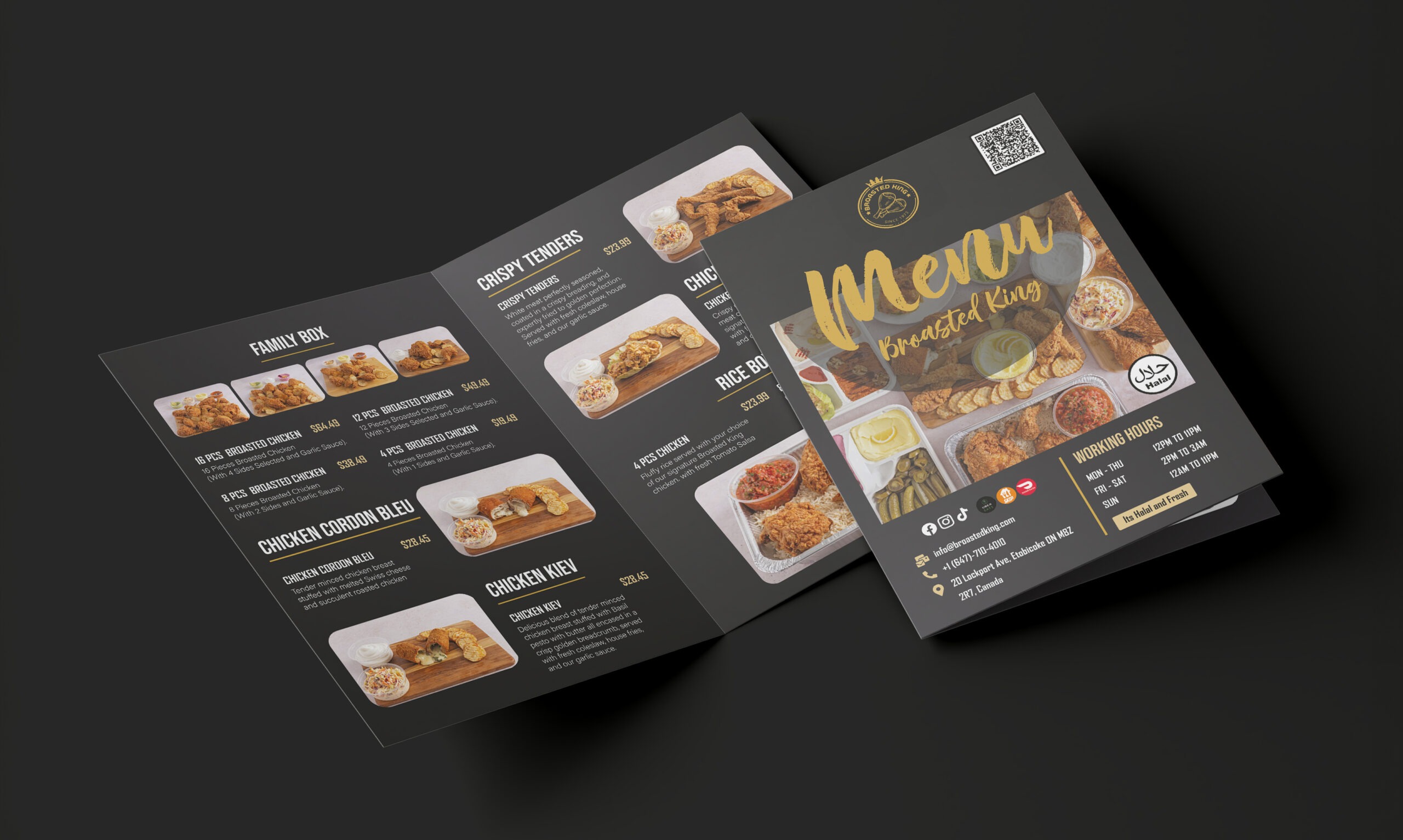 Bifold Folded Menu