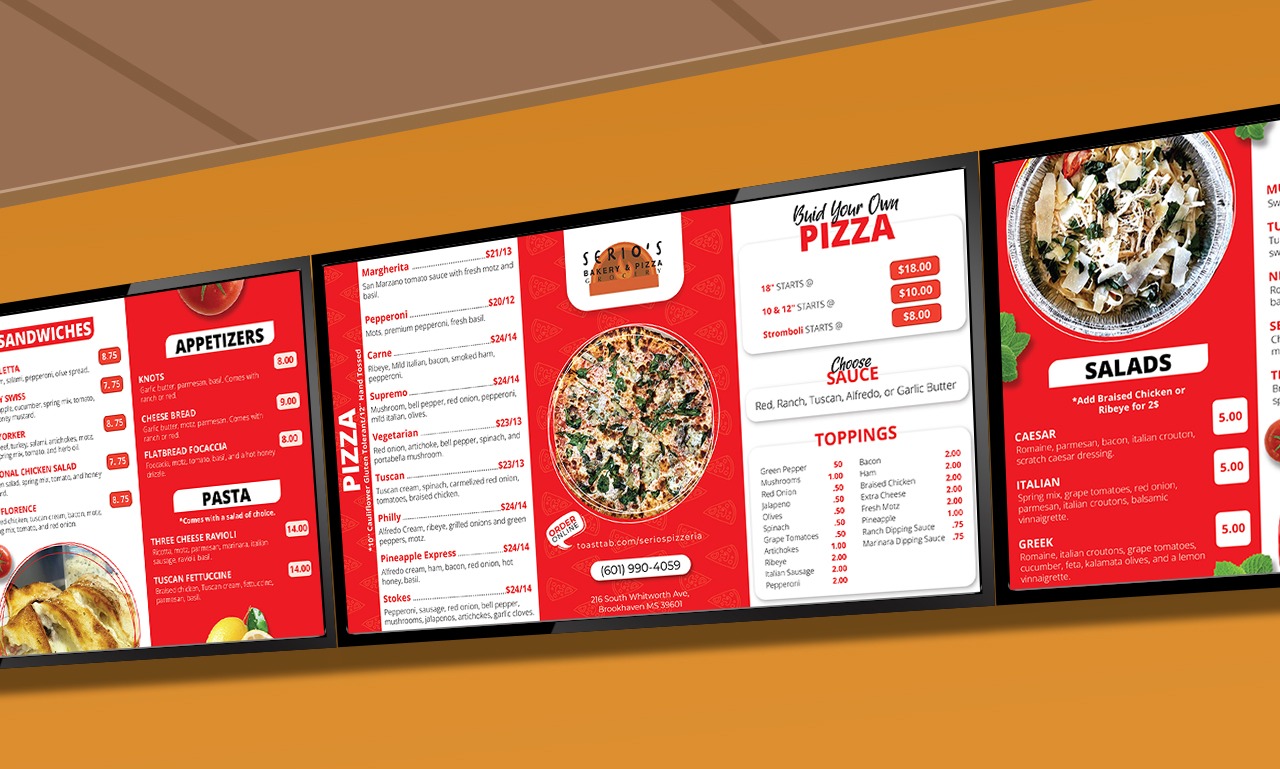 Static Digital Menu