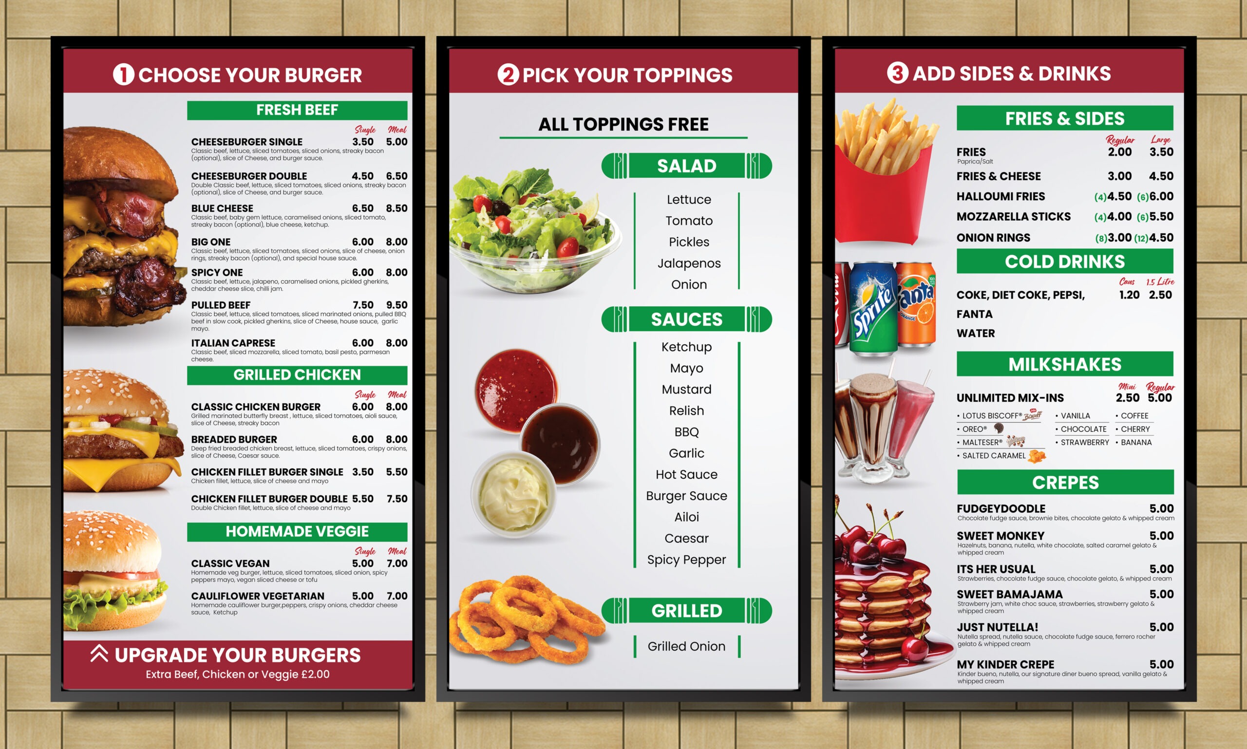 Static Digital Menu Vertical