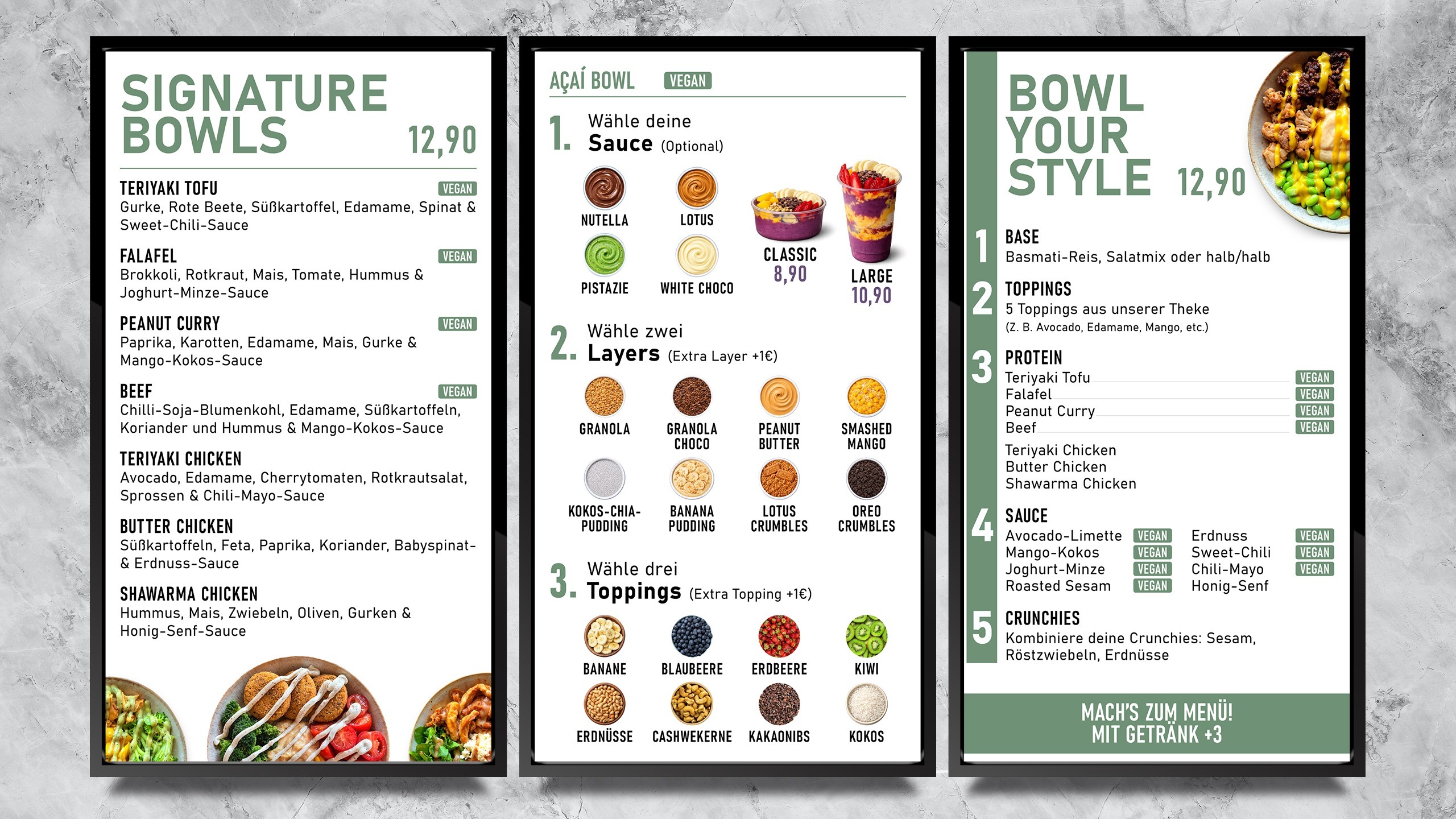 Static Digital Menu Vertical