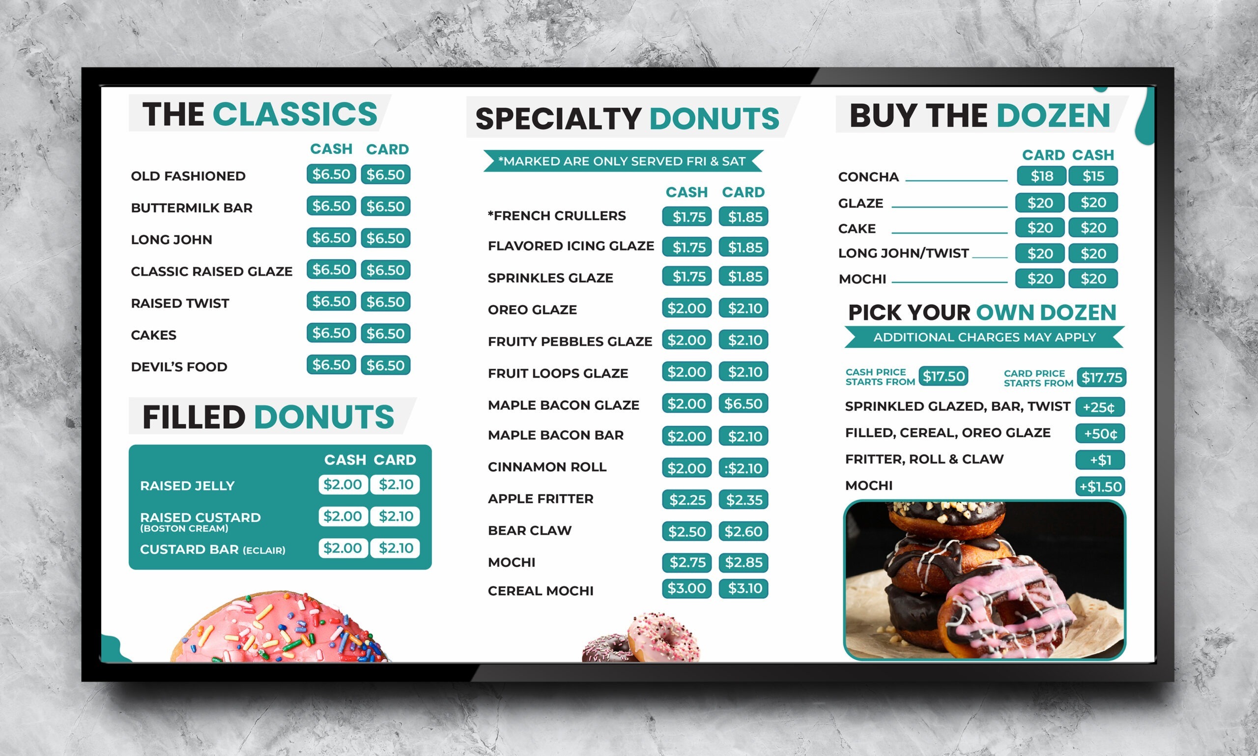 Static Digital Menu