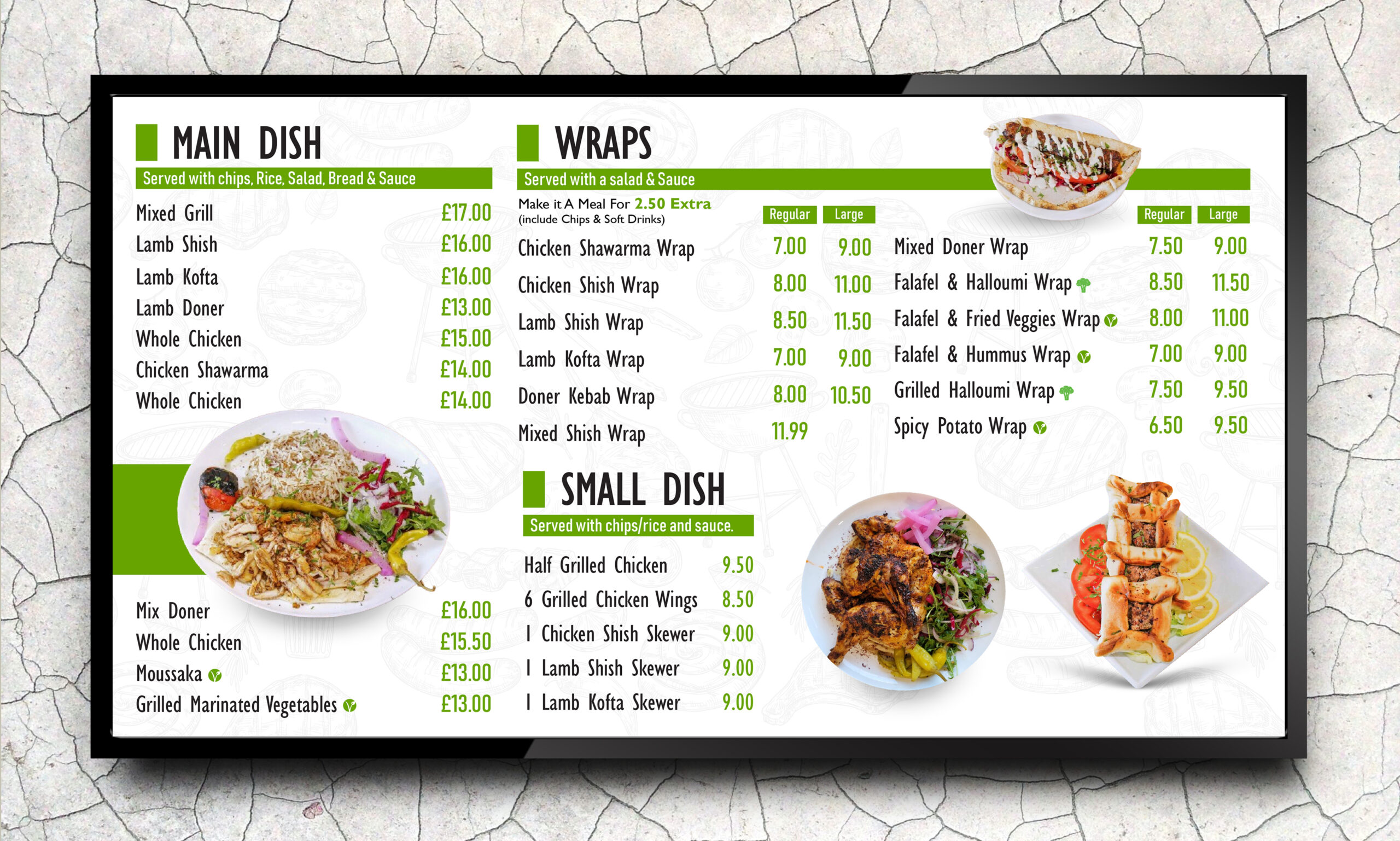 Static Digital Menu