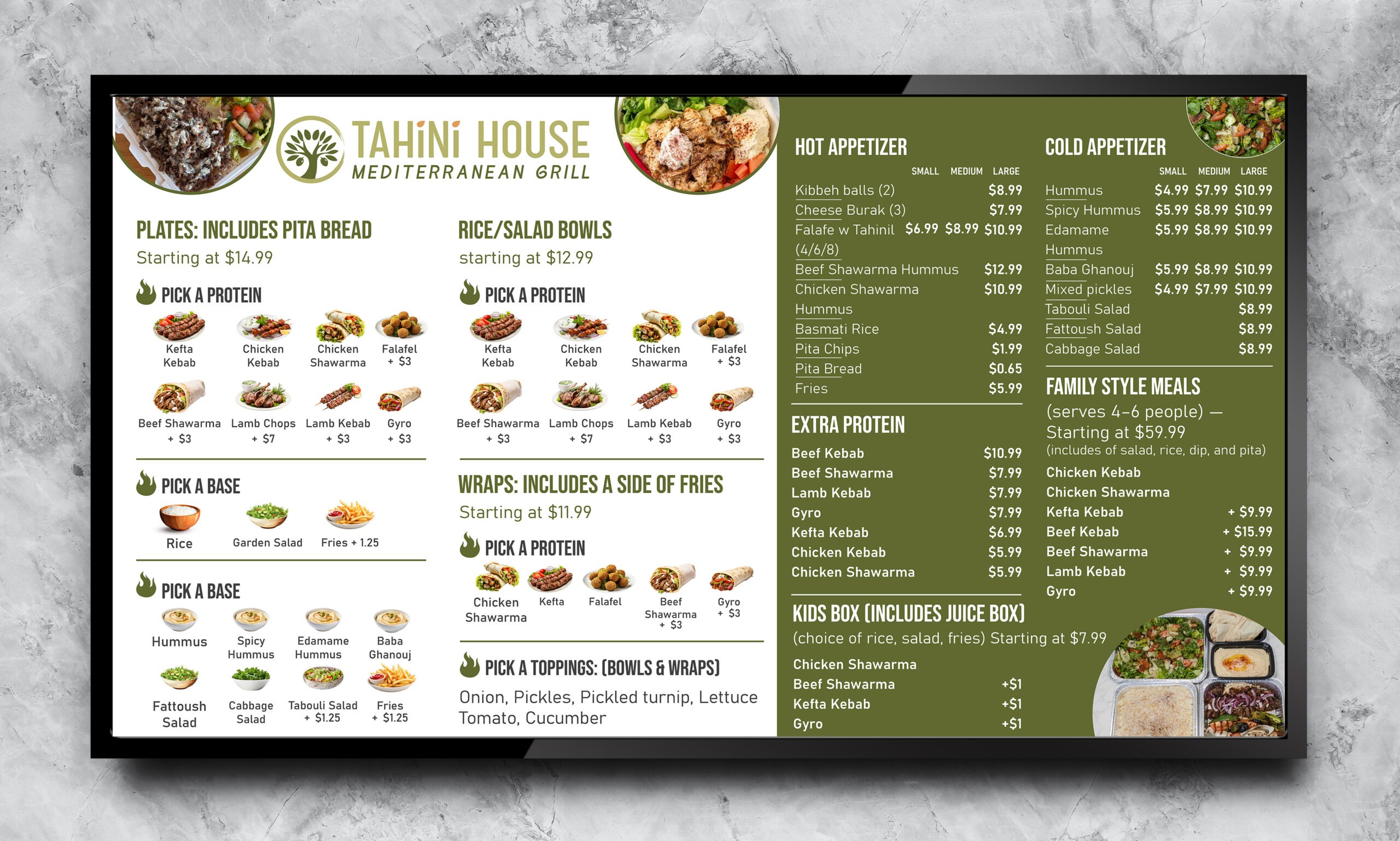 Static Digital Menu