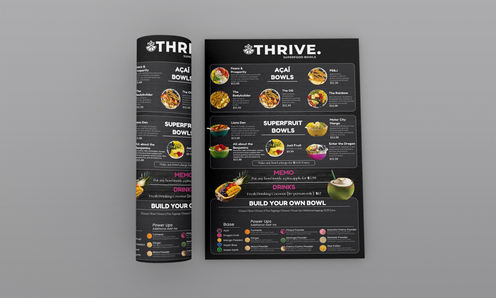 One Sided Single Page Menu & Flyer