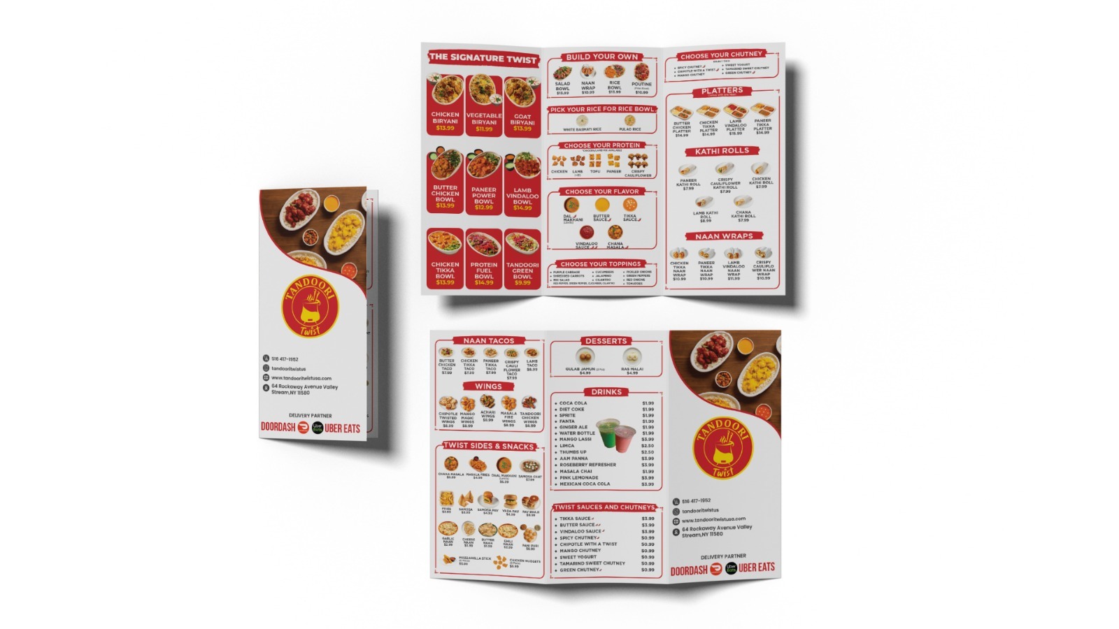 Trifold Folded Menu
