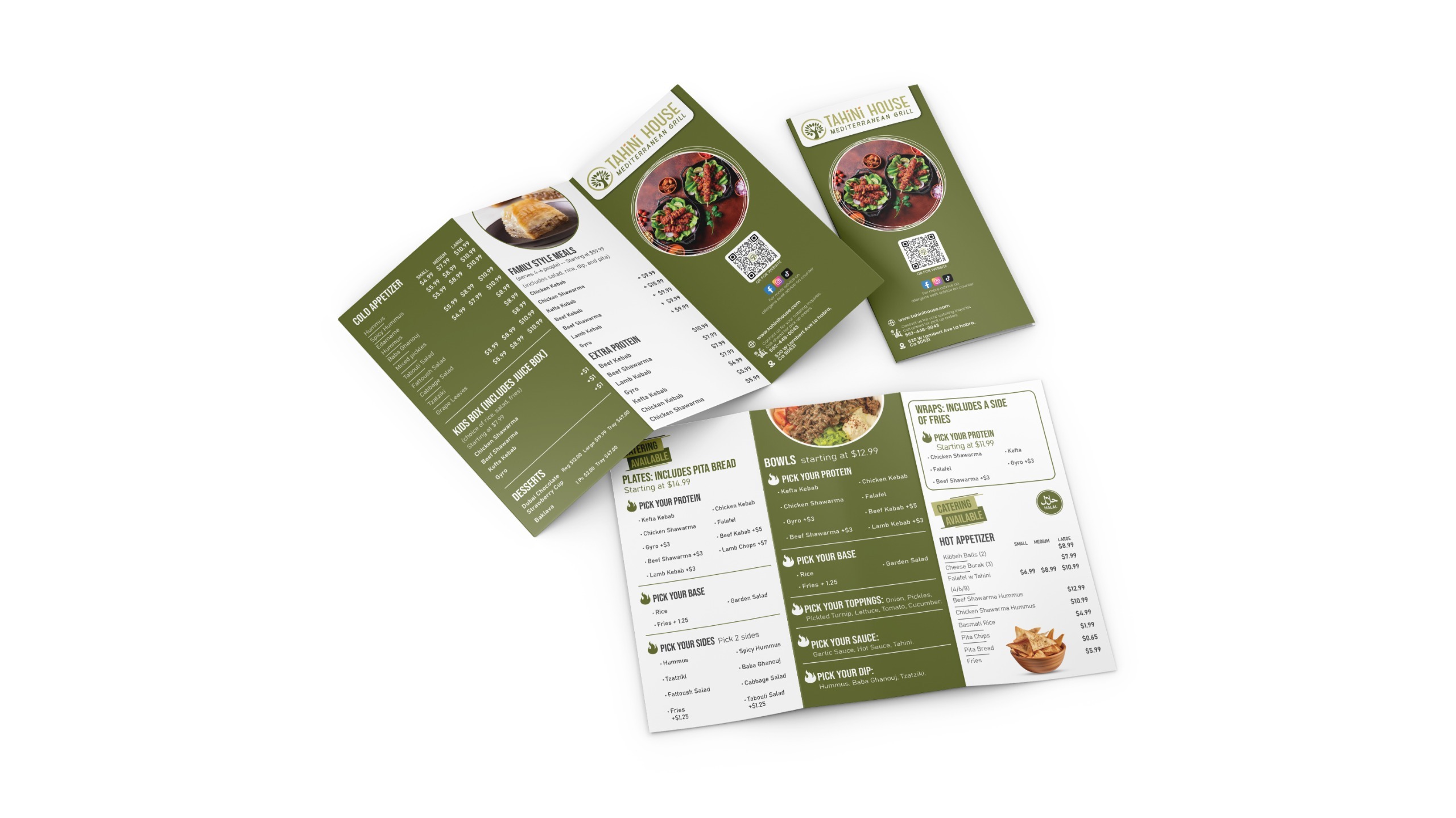 Trifold Folded Menu