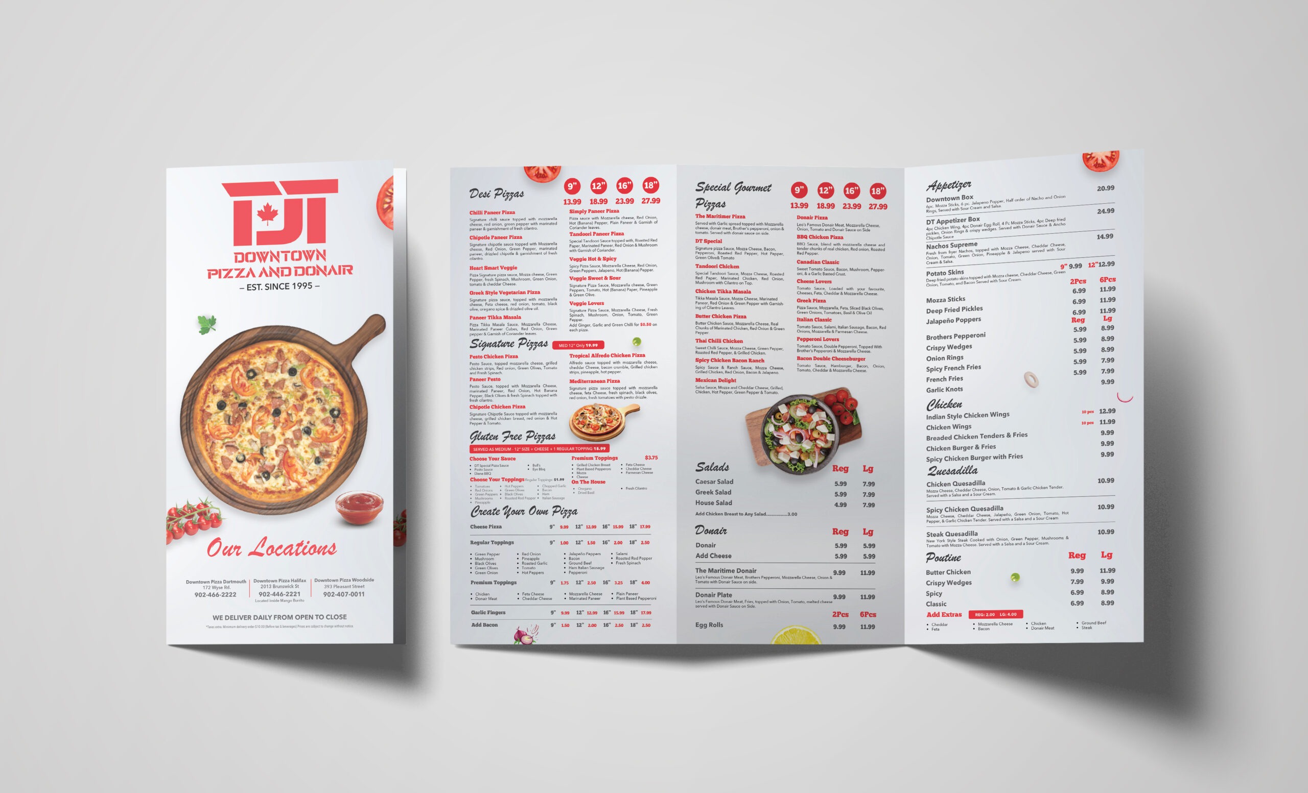 Trifold Folded Menu