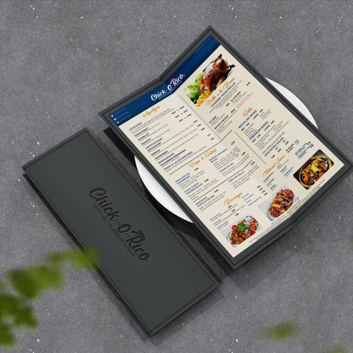 Half Fold Menu Book